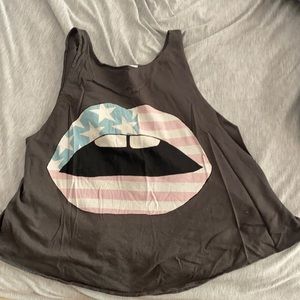 Wild Fox American Flag Lip Tank